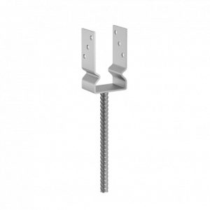 Papuc de reazem tip U cu tija si cu nervura 81x60x150x5mm